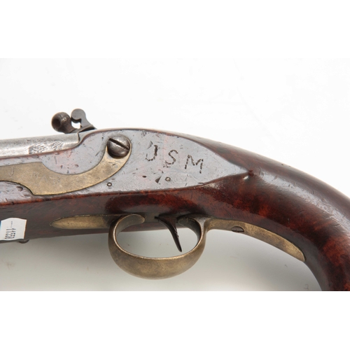 274 - A 1796 PATTERN BRITISH HEAVY DRAGOON OFFICERS FLINTLOCK PISTOL with walnut stock, regulation brass m... 