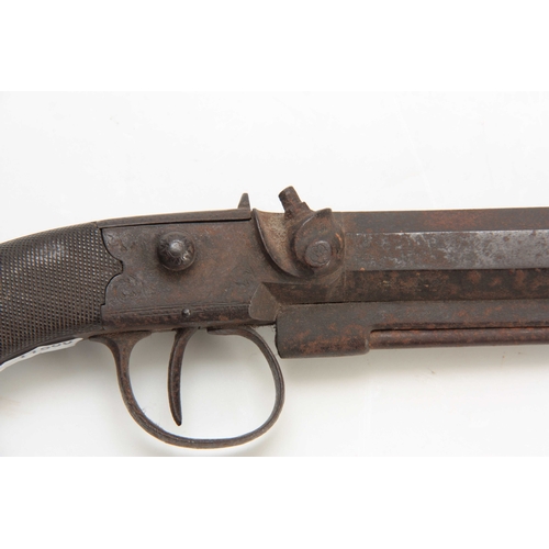 277 - WILLIAM & POWELL, LIVERPOOL. A MID 19th CENTURY PERCUSSION PISTOL having a signed octagonal barrel a... 