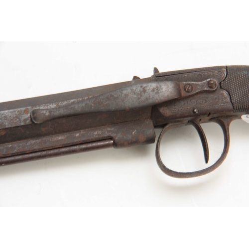 277 - WILLIAM & POWELL, LIVERPOOL. A MID 19th CENTURY PERCUSSION PISTOL having a signed octagonal barrel a... 