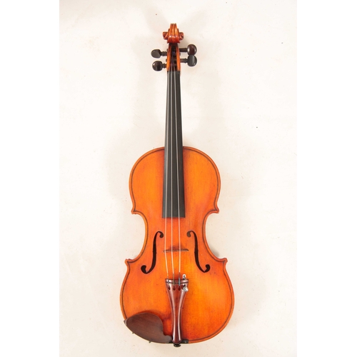 323 - AN ENGLISH FULLSIZE VIOLIN BY E. W. SAUNDERS dated London 1938 length of back 355mm AND ANOTHER FULL... 