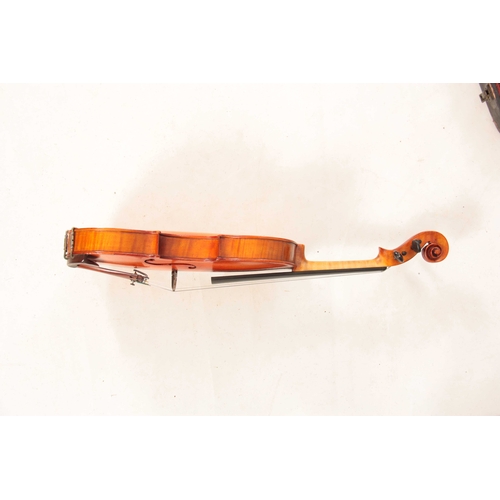 323 - AN ENGLISH FULLSIZE VIOLIN BY E. W. SAUNDERS dated London 1938 length of back 355mm AND ANOTHER FULL... 