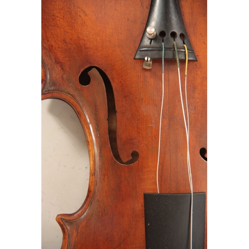 323 - AN ENGLISH FULLSIZE VIOLIN BY E. W. SAUNDERS dated London 1938 length of back 355mm AND ANOTHER FULL... 