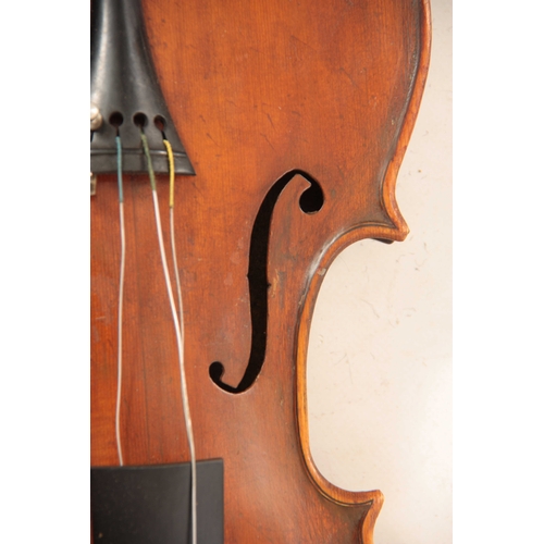 323 - AN ENGLISH FULLSIZE VIOLIN BY E. W. SAUNDERS dated London 1938 length of back 355mm AND ANOTHER FULL... 