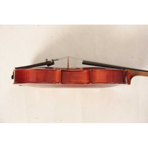 324 - A CASED VIOLA length of back 378mm - sold with a bow.