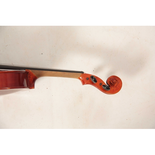 324 - A CASED VIOLA length of back 378mm - sold with a bow.