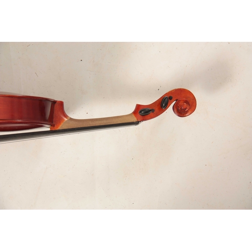 324 - A CASED VIOLA length of back 378mm - sold with a bow.