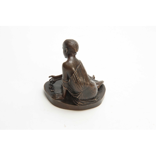 404 - SUSSE FRERES  A LATE 19TH CENTURY BRONZE SCULPTURE depicting a side view of a kneeling partly draped... 