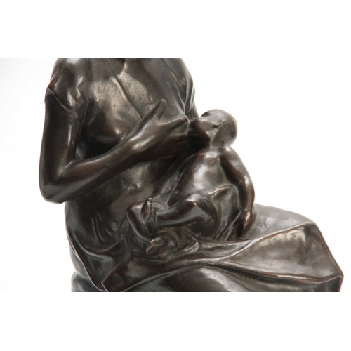 425 - CONSTANTIN EMILE MEUNIER (1831 - 1905.) A LATE 19th CENTURY PATINATED BRONZE SCULPTURE modelled as a... 