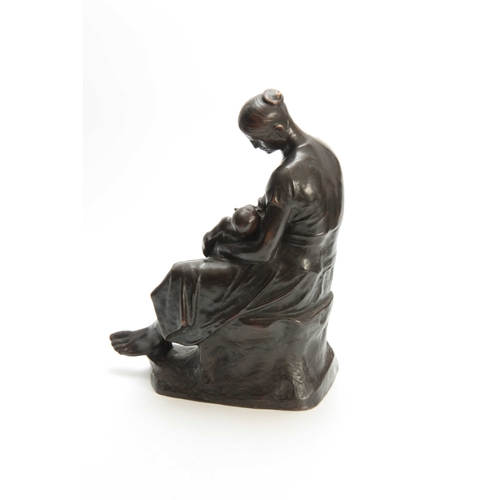 425 - CONSTANTIN EMILE MEUNIER (1831 - 1905.) A LATE 19th CENTURY PATINATED BRONZE SCULPTURE modelled as a... 