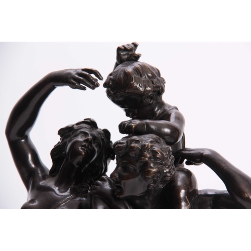 485 - AFTER CLODION A LATE 19TH CENTURY CENTURY PATINATED BRONZE GROUP 