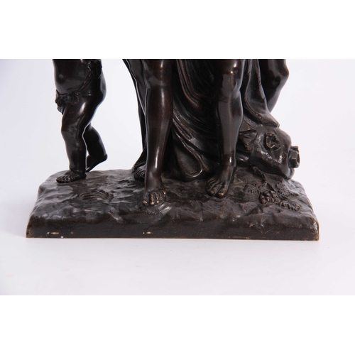 485 - AFTER CLODION A LATE 19TH CENTURY CENTURY PATINATED BRONZE GROUP 