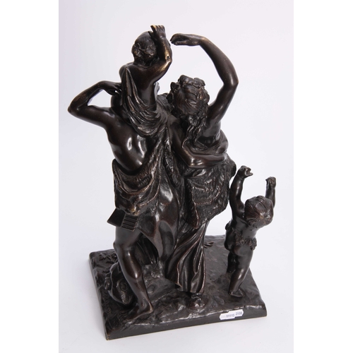 485 - AFTER CLODION A LATE 19TH CENTURY CENTURY PATINATED BRONZE GROUP 