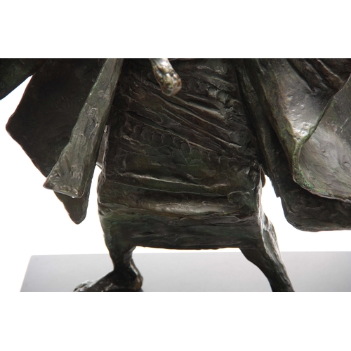 489 - GEORGE BREUER-WEIL (born 1938) AN AUSTRIAN GREEN PATINATED BRONZE SCULPTURE modelled as Moses partin... 