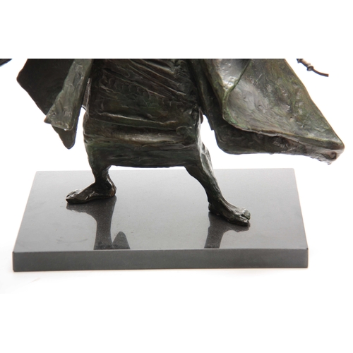 489 - GEORGE BREUER-WEIL (born 1938) AN AUSTRIAN GREEN PATINATED BRONZE SCULPTURE modelled as Moses partin... 