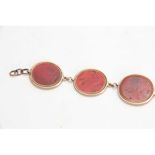 491 - A 19TH CENTURY ITALIAN MICRO MOSAIC GRAND TOUR BRACELET consisting of five oval plaques depicting ca... 