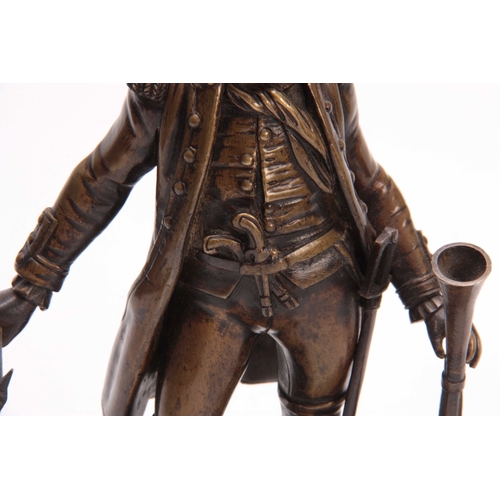 500 - A 19TH CENTURY BRONZE FIGURE depicting the french naval officer Charles Rigault de Genouilly, 23cm h... 