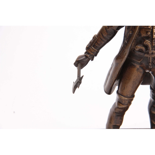 500 - A 19TH CENTURY BRONZE FIGURE depicting the french naval officer Charles Rigault de Genouilly, 23cm h... 