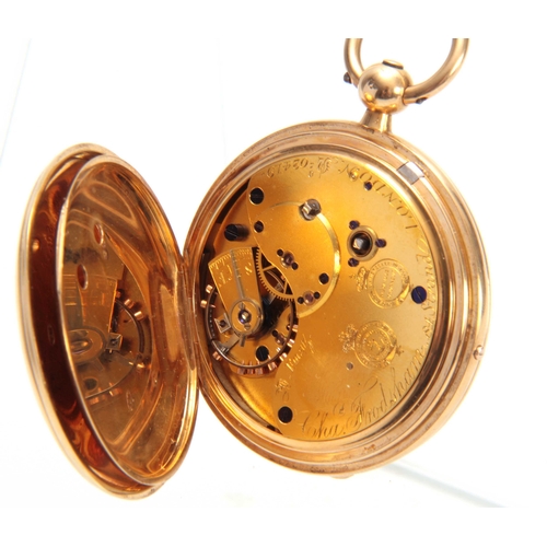 635 - CHARLES FRODSHAM, LONDON. AN EXHIBITION QUALITY 18CT GOLD AND ENAMEL HALF HUNTER POCKET WATCH  havin... 