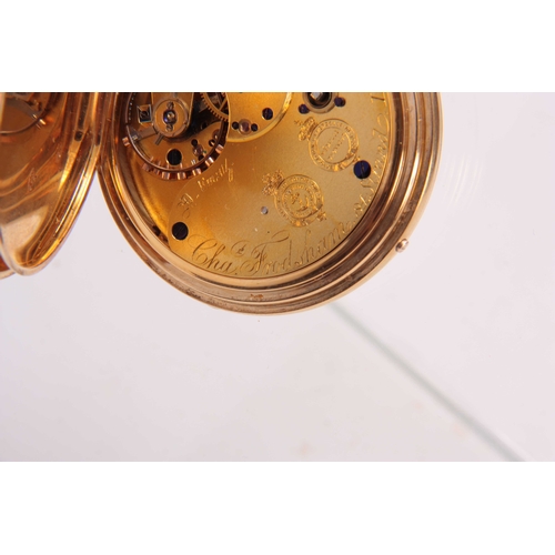 635 - CHARLES FRODSHAM, LONDON. AN EXHIBITION QUALITY 18CT GOLD AND ENAMEL HALF HUNTER POCKET WATCH  havin... 