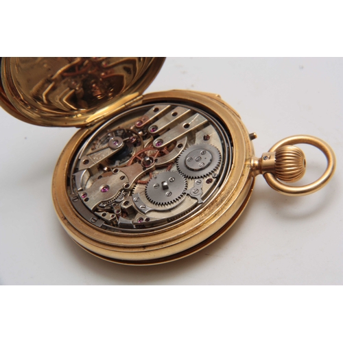 638 - DENT, 53 COCKSPUR St. LONDON. A RARE 18ct FULL HUNTER MINUTE REPEATING POCKET WATCH with engine turn... 