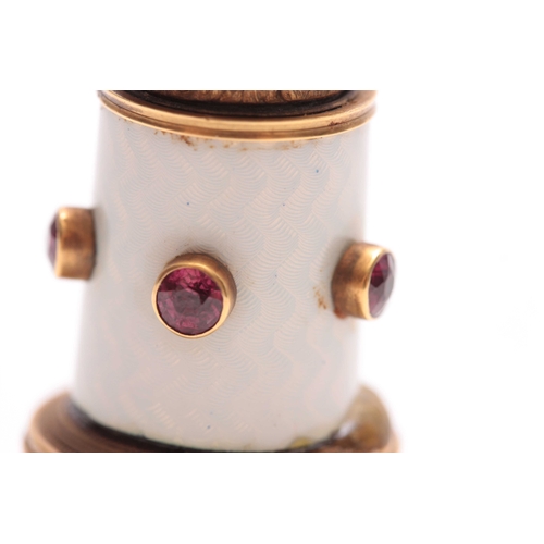 656 - A LATE 19TH / EARLY 20TH CENTURY BRIGG, LONDON 18CT STAMPED CORNELIAN DOG'S HEAD SEAL WITH JEWELLED ... 