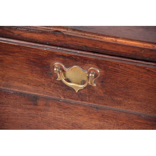 1007 - AN EARLY 18TH CENTURY JOINED OAK SILHOUETTE POT BOARD DRESSER AND RACK with moulded cornice above tw... 