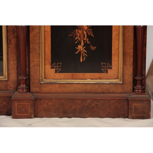 1024 - JOHN TAYLOR & SONS EDINBURGH, A GOOD QUALITY 19TH CENTURY MARQUETRY, BURR WALNUT AND EBONISED INVERT... 