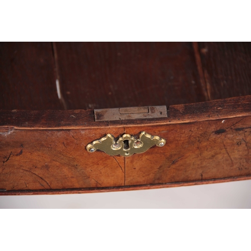 1025 - A 19TH CENTURY QUEEN ANNE STYLE FIGURED WALNUT SERPENTINE FRONTED DESK with a short-grained moulded ... 