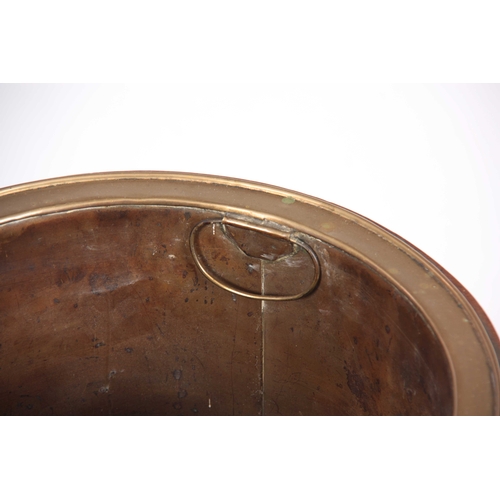 1027 - A GEORGE III FLAMED MAHOGANY AND BOXWOOD INLAID FRENCH BIEDAMIER STYLE CIRCULAR PLATE BUCKET / PLANT... 