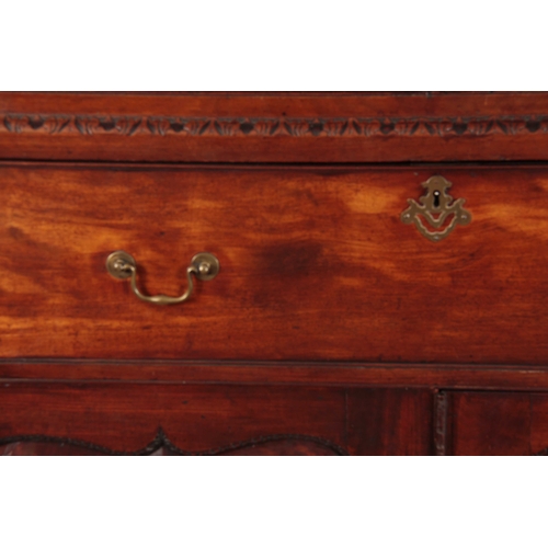 1049 - A GEORGE II MAHOGANY SECRETAIRE BOOKCASE IN THE MANER OF GILES GRENDEY having a moulded outset corni... 