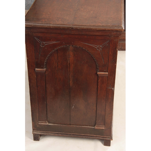 1051 - AN UNUSUAL  LATE 17TH CENTURY JOINED OAK CHEST OF DRAWERS WITH LIFT UP LID the hinged moulded edge t... 