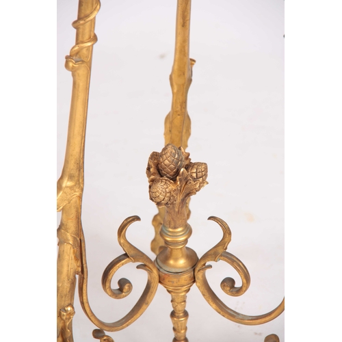 1055 - A STYLISH GILT BRONZE FRENCH CENTRE TABLE with dished grey veined marble top having a central cast p... 