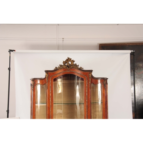 1064 - A 19TH CENTURY LOUIS IV STYLE VERNIS MARTIN SIX-LEGGED KINGWOOD AND ORMOLU MOUNTED VITRINE / DISPLAY... 