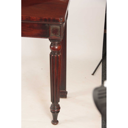 1066 - AN EALY 19th CENTURY FIGURED MAHOGANY GILLOWS STYLE SERVING TABLE stamped to the draw 