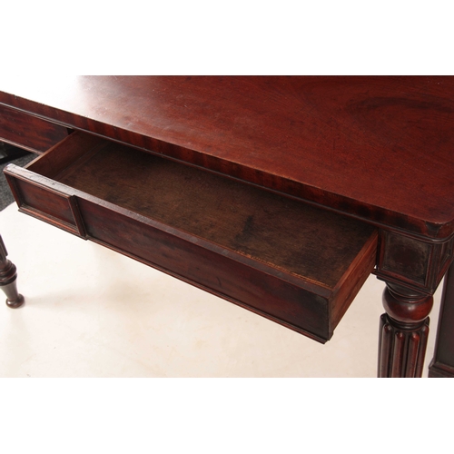 1066 - AN EALY 19th CENTURY FIGURED MAHOGANY GILLOWS STYLE SERVING TABLE stamped to the draw 