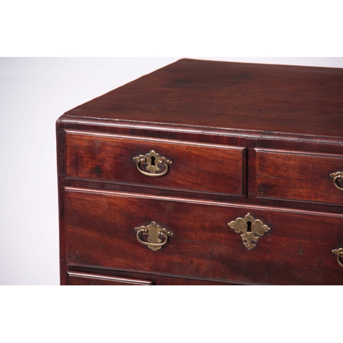 1076 - AN UNUSUAL EARLY 18TH CENTURY WALNUT CHEST the cross-grain moulded top and front edges enclosing a s... 