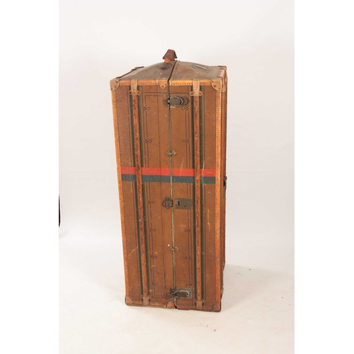 1077 - AN EARLY 20th CENTURY MADLER KOFFER WARDROBE STEAMER TRUNK the canvas lined leather-bound trunk with... 