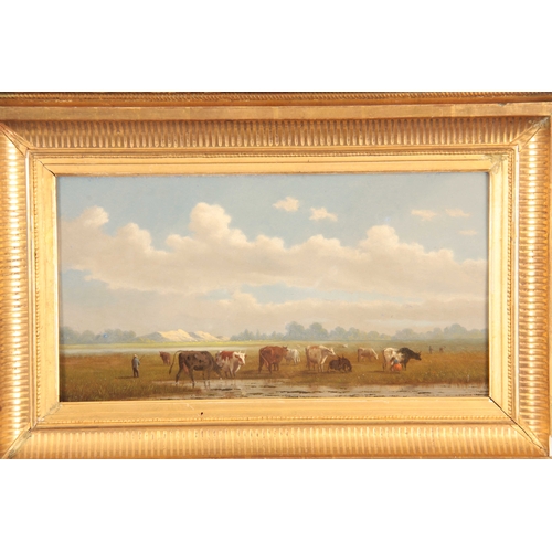 771 - M. MAOUS. A PAIR OF 19th CENTURY OIL ON PANELS. A coastal scene of Normandie and a country scene of ... 