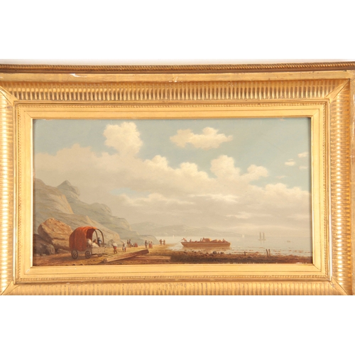 771 - M. MAOUS. A PAIR OF 19th CENTURY OIL ON PANELS. A coastal scene of Normandie and a country scene of ... 