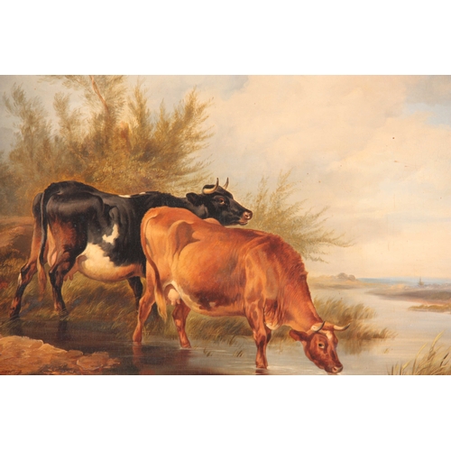 780 - THOMAS SIDNEY COOPER (1803-1902) OIL ON BOARD Cattle watering near Canterbury, 43cm high 58cm wide -... 