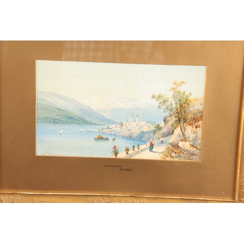 797 - EDWIN ST. JOHN (1878-1961), A LATE 19TH CENTURY WATERCOLOUR landscape of Lake Lucerne - mounted in a... 