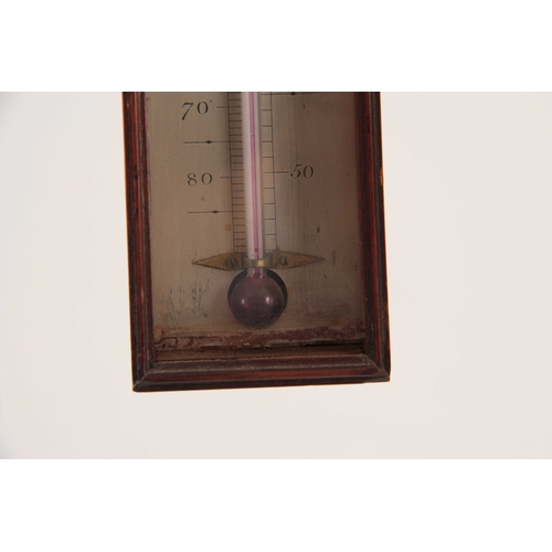 826 - DOLLOND, LONDON A GEORGE III MAHOGANY WALL THERMOMETER the slim mahogany case having a moulded pedim... 