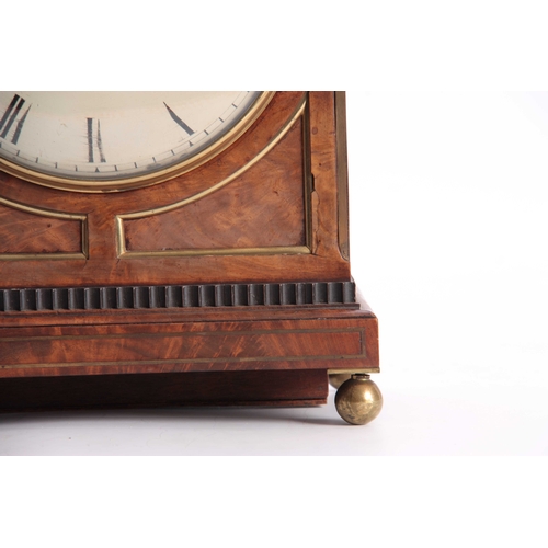 831 - DESBOIS  GRAYS INN PASSAGE (LOND0N)  A LATE REGENCY BRASS INSET MAHOGANY BRACKET CLOCK with ebonized... 