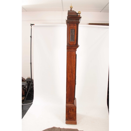 848 - PIETER KLOCK, AMSTERDAM AN EARLY 18th CENTURY WALNUT AND ARABESQUE MARQUETRY LONGCASE CLOCK having a... 