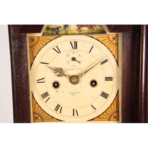 850 - RICHARD SMITH, NEWPORT A 19TH CENTURY MINIATURE 8-DAY LONGCASE CLOCK having an 8