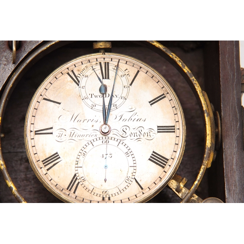 864 - MORRIS TOBIAS, 31 MINORIES, LONDON. No. 473. A REGENCY 2 -DAY MARINE CHRONOMETER with brass-bound ma... 