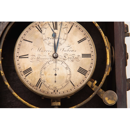 864 - MORRIS TOBIAS, 31 MINORIES, LONDON. No. 473. A REGENCY 2 -DAY MARINE CHRONOMETER with brass-bound ma... 