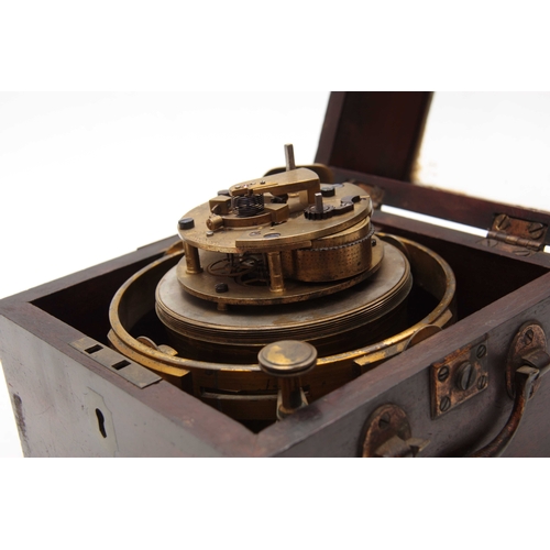 864 - MORRIS TOBIAS, 31 MINORIES, LONDON. No. 473. A REGENCY 2 -DAY MARINE CHRONOMETER with brass-bound ma... 