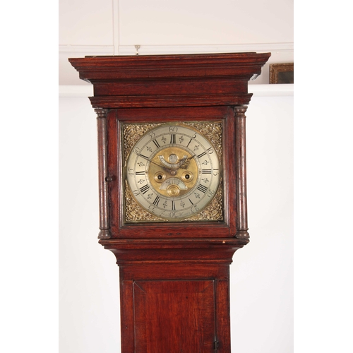 868 - FRANCIS MOORE, FERRYBRIDGE A MID 18th CENTURY EIGHT-DAY LONGCASE CLOCK the slender oak case  having ... 