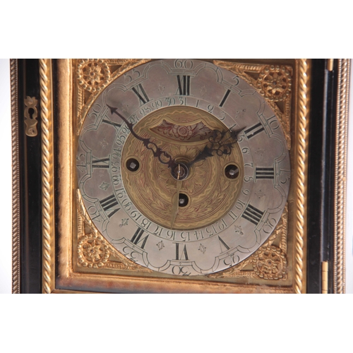 869 - A MID 18TH CENTURY AUSTRIAN QUARTER CHIMING VERGE BRACKET CLOCK the ebonised case with inverted bell... 